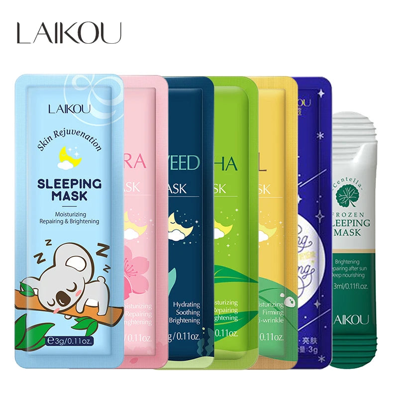 LAIKOU 7pcs Hydrating Night Face Sheet Masks
