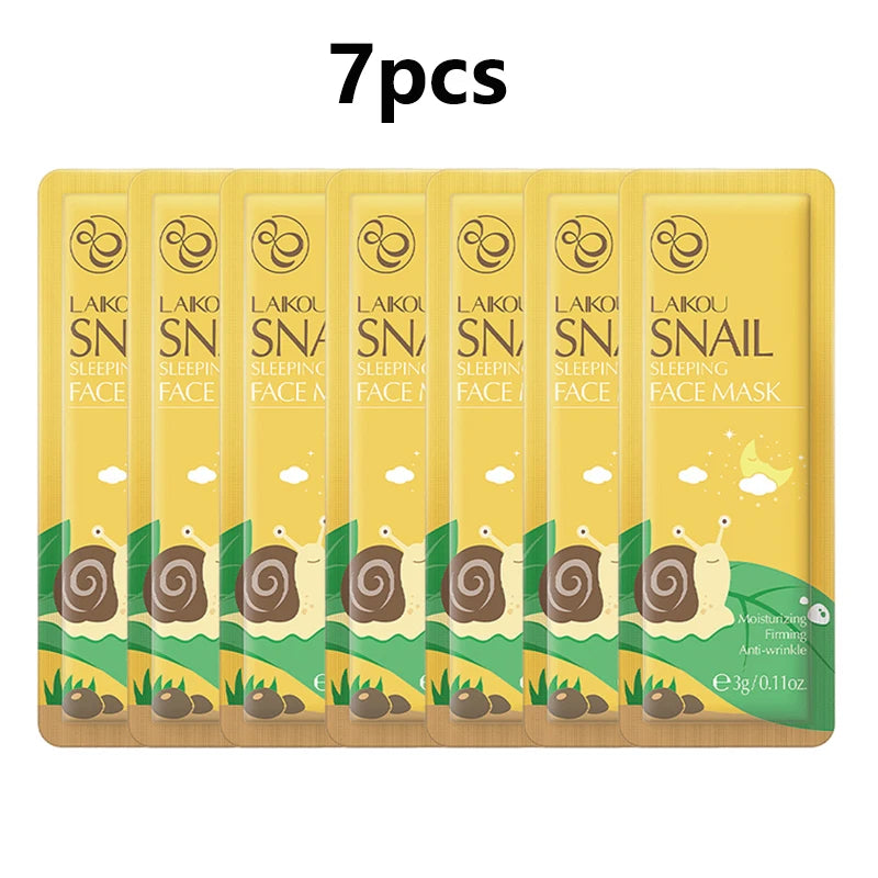 LAIKOU 7pcs Hydrating Night Face Sheet Masks