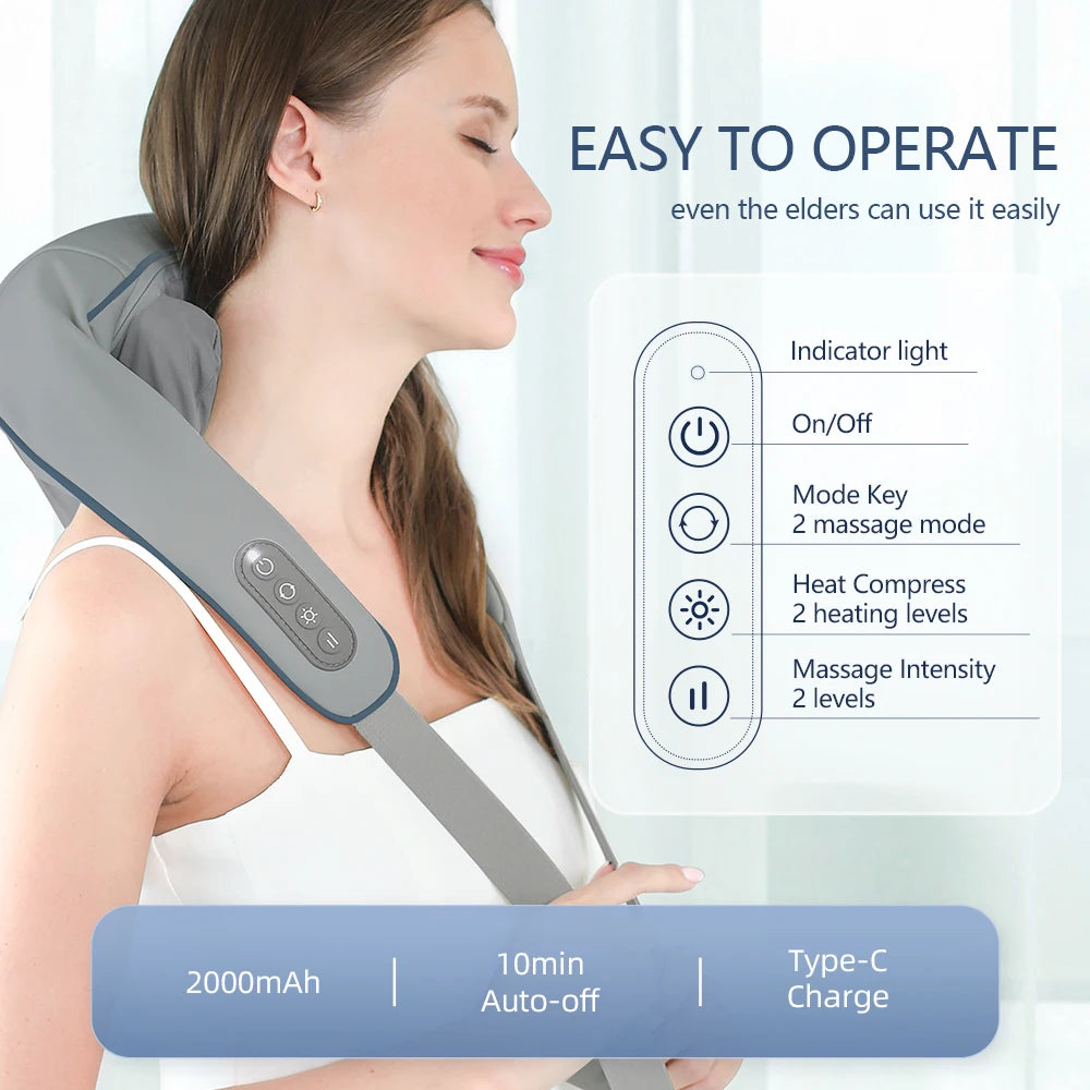 Foreverlily Wireless Neck & Back Massager Shawl