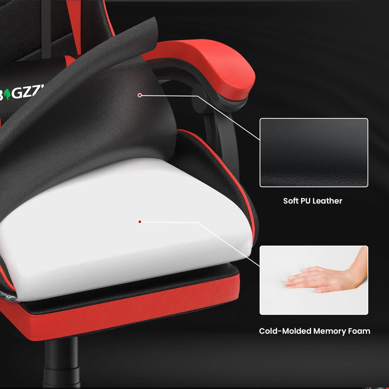 Ergonomic Gaming Chair with Footrest & Lumbar Support