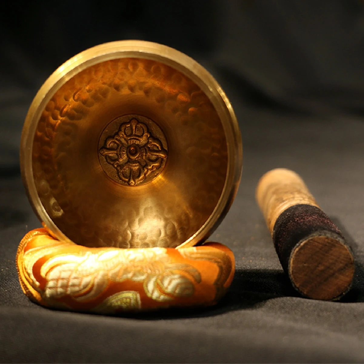 Tibetan Singing Bowl Set – Lotus Design for Meditation & Healing