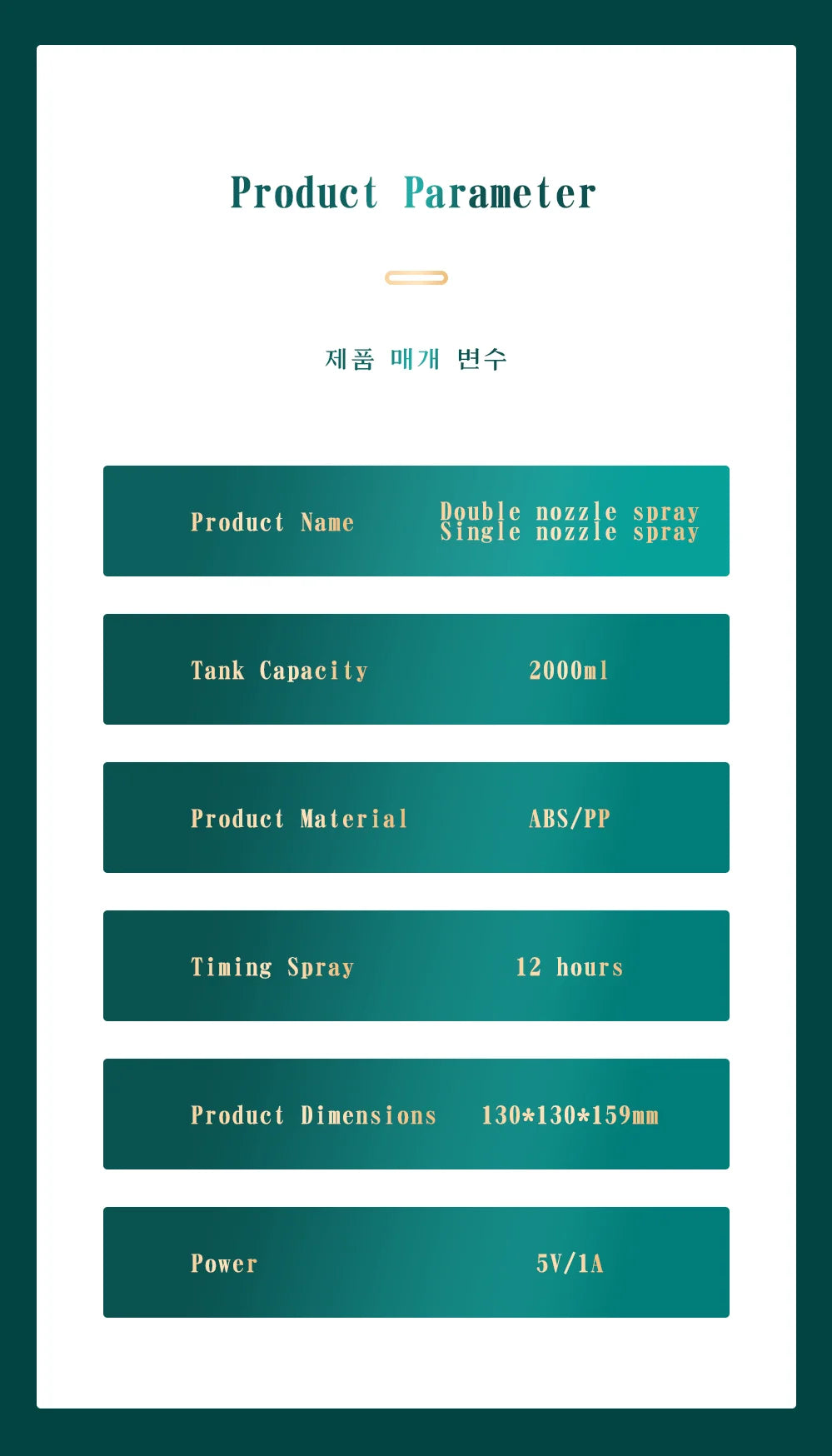 2000ml Dual Spray USB Humidifier