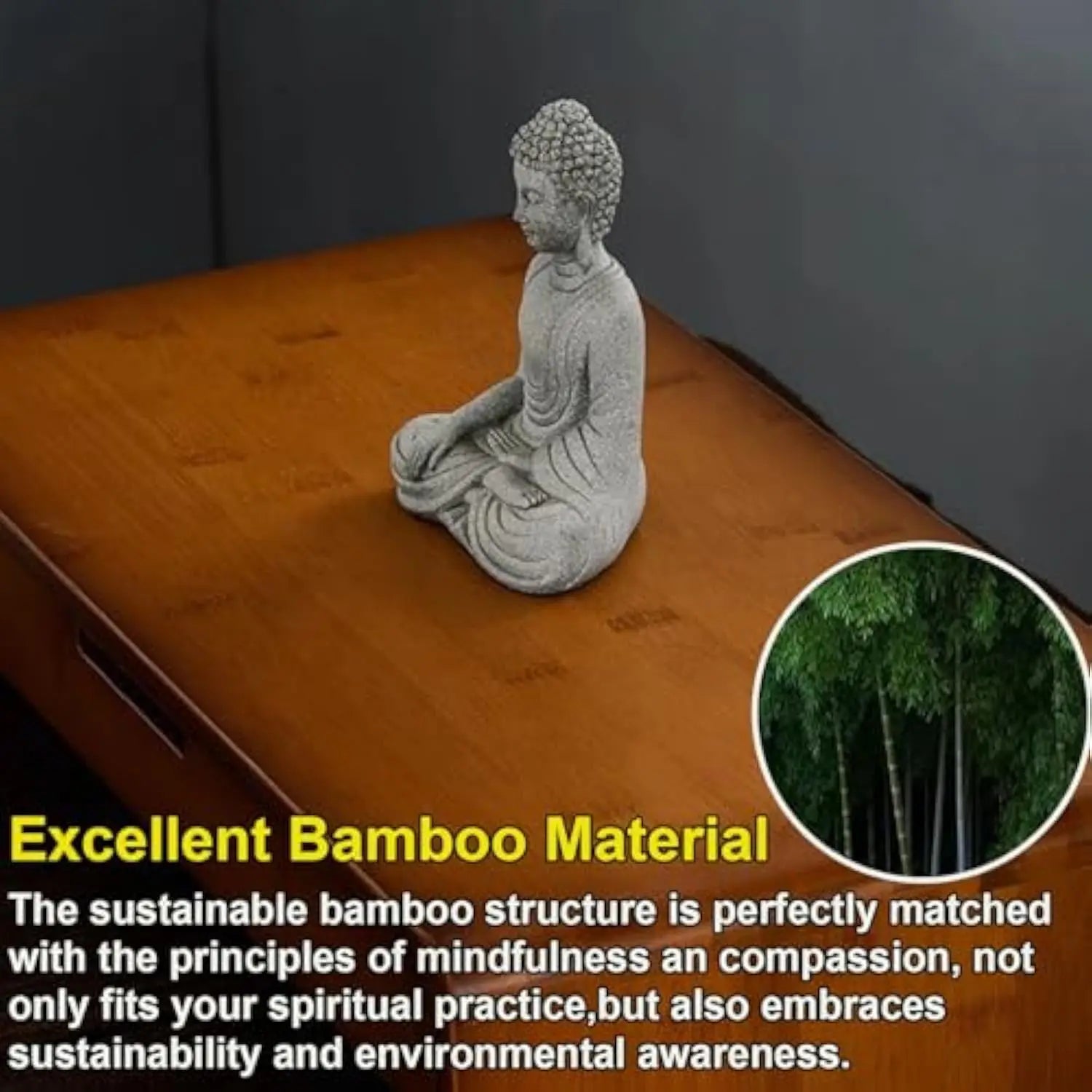 Bamboo Altar Table with Storage Drawer – Meditation Shrine