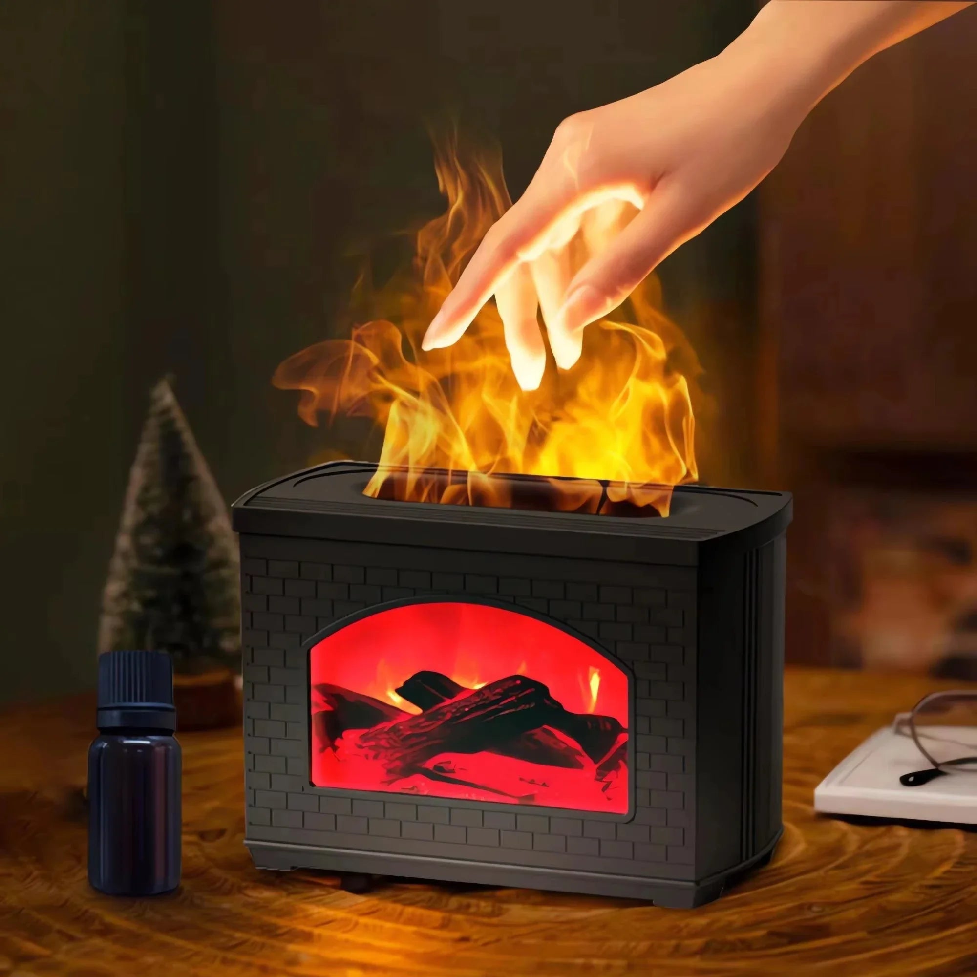 USB Aromatherapy Diffuser Lamp with Flame Effect