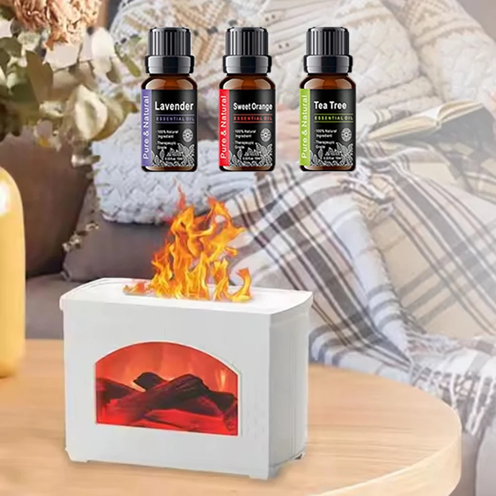 USB Aromatherapy Diffuser Lamp with Flame Effect