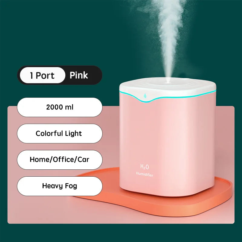 2000ml Dual Spray USB Humidifier