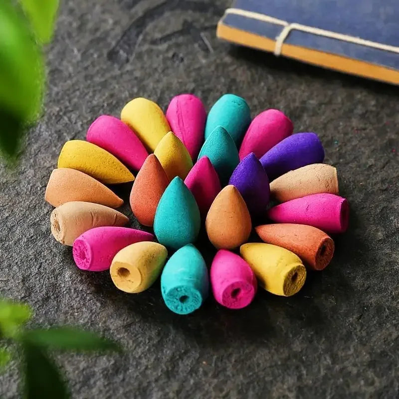60pcs Mixed Scent Backflow Incense Cones – Waterfall Effect