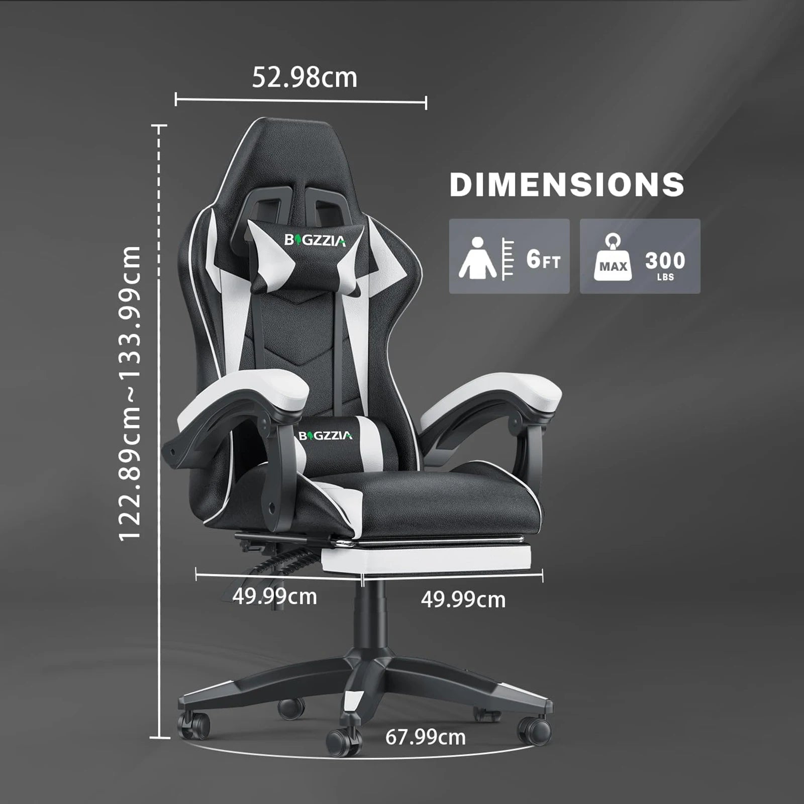 Ergonomic Gaming Chair with Footrest & Lumbar Support