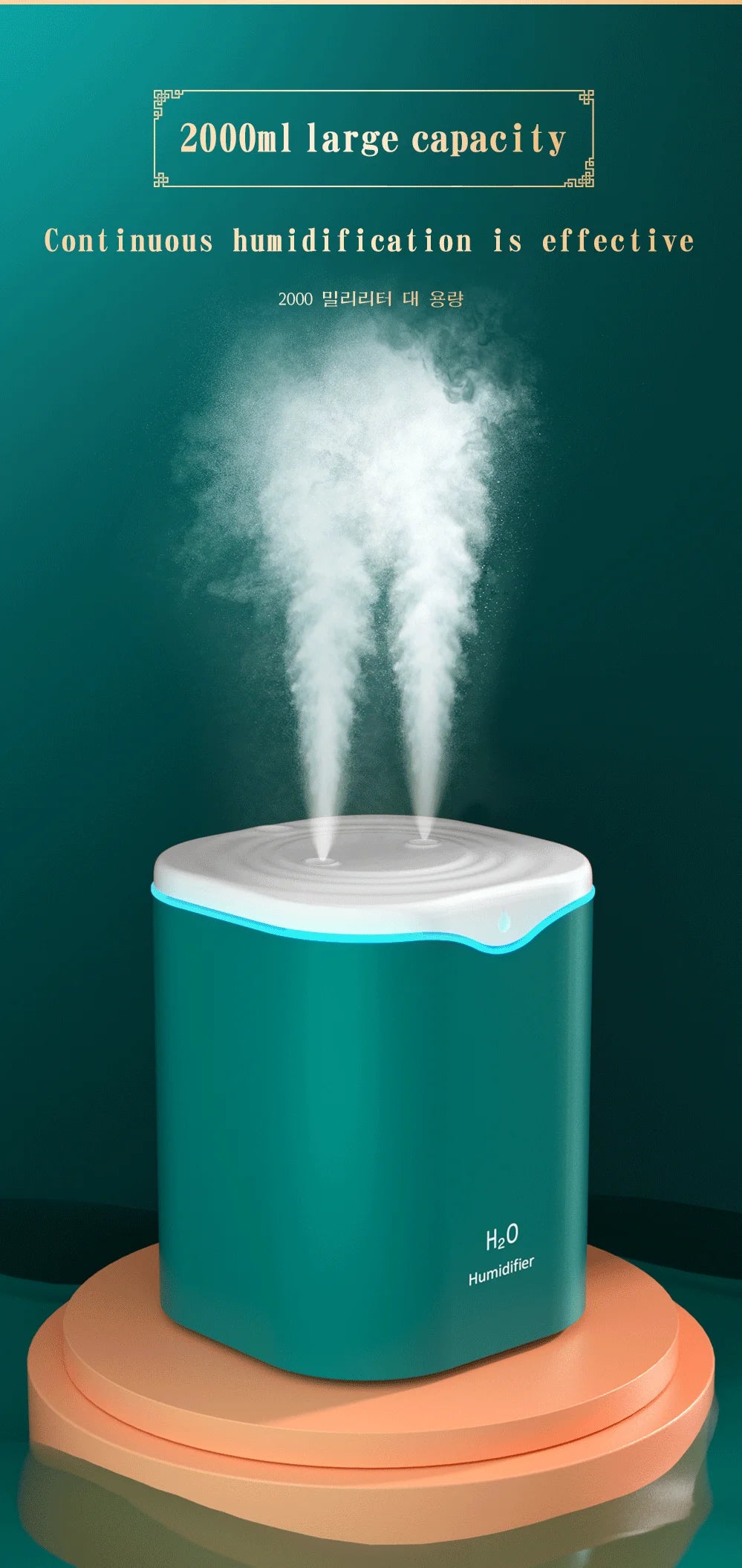 2000ml Dual Spray USB Humidifier