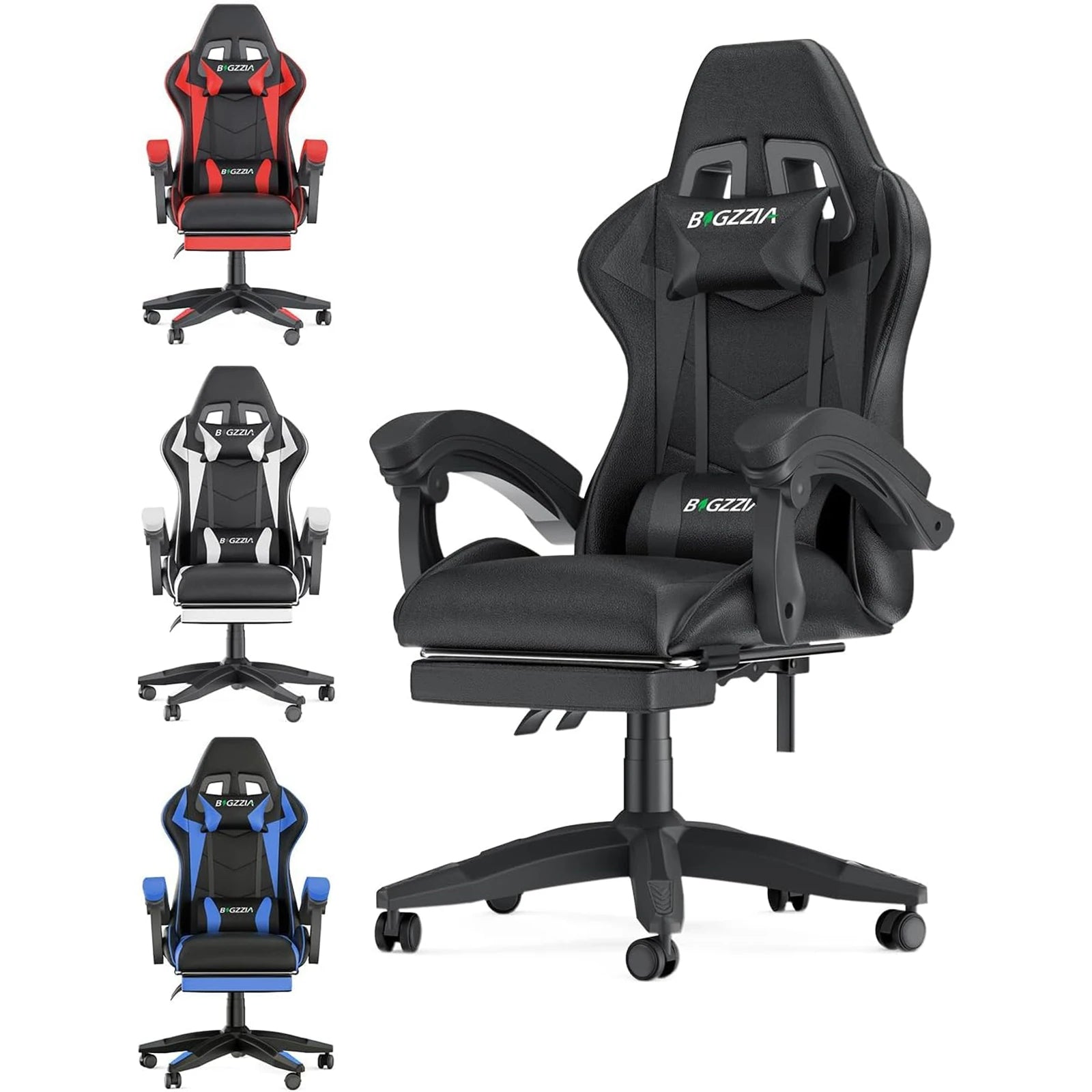 Ergonomic Gaming Chair with Footrest & Lumbar Support