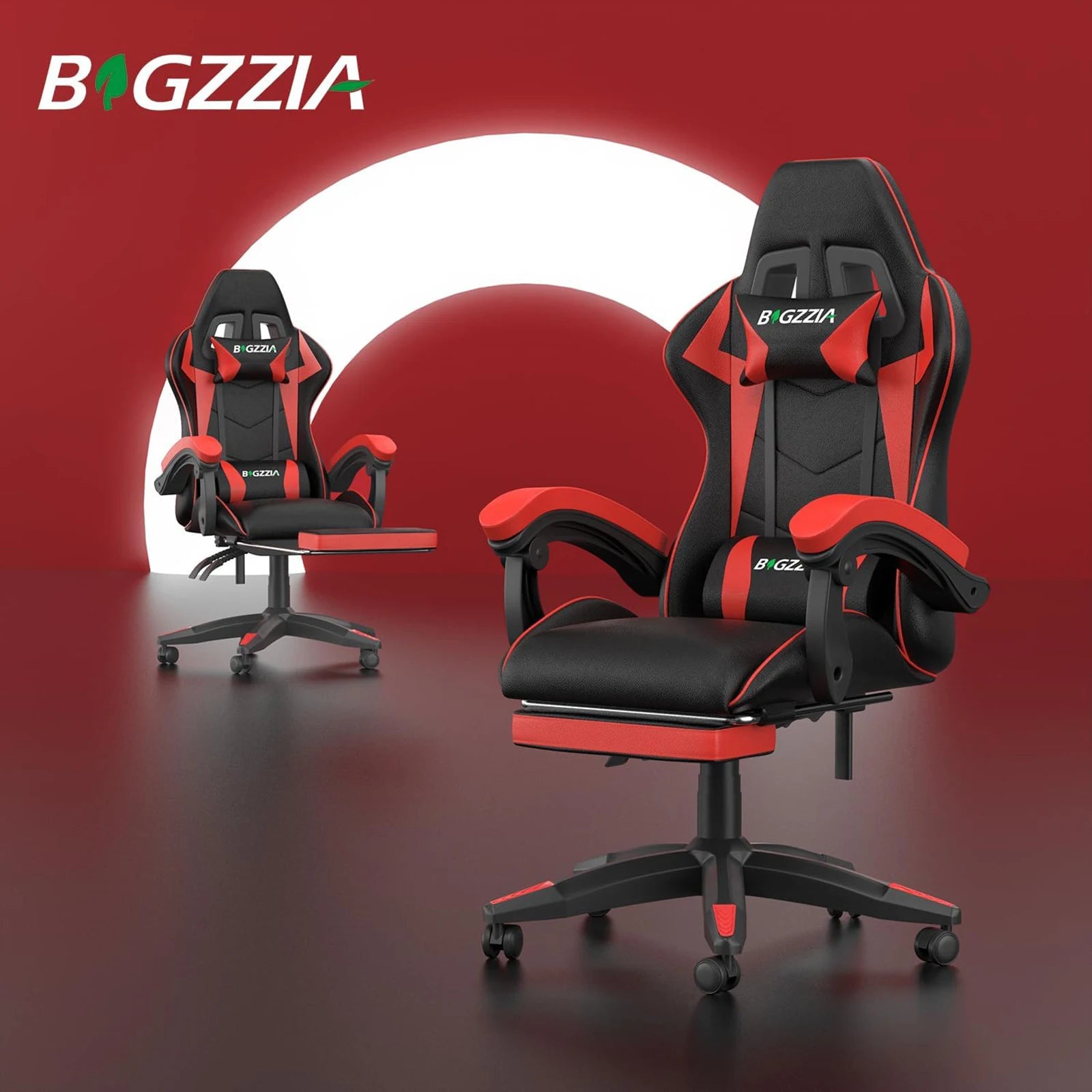 Ergonomic Gaming Chair with Footrest & Lumbar Support