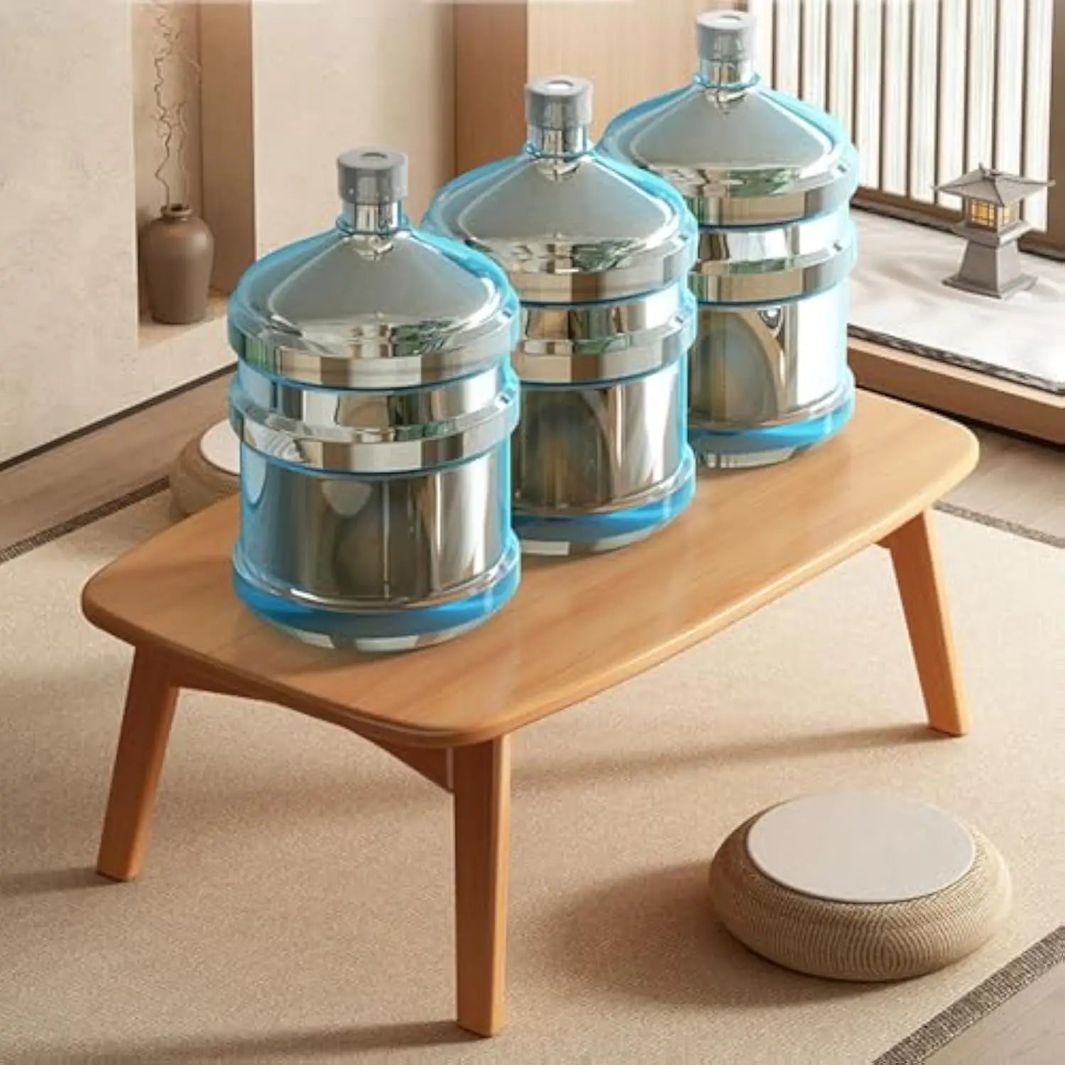 Japanese Folding Bamboo Floor Table – Low Coffee & Tea Table