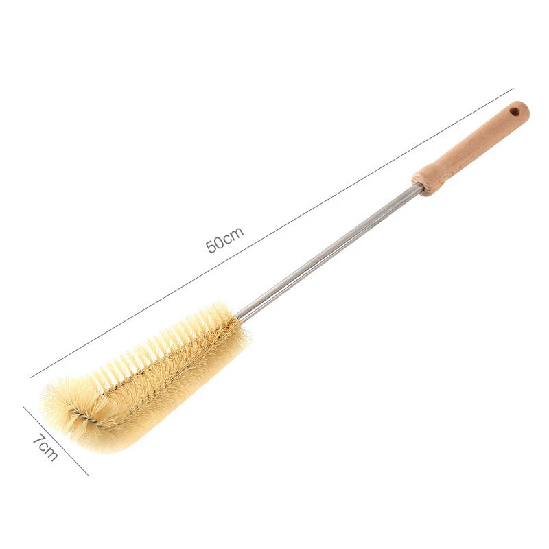 Wooden Bottle & Glass Cleaning Brush with Long Handle