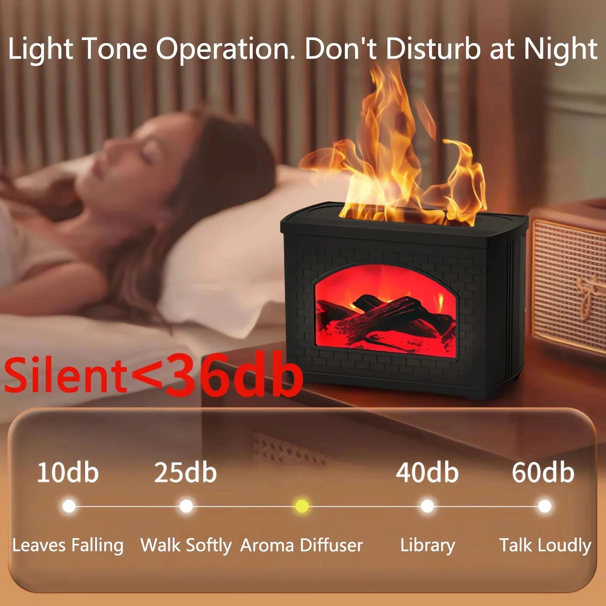 USB Aromatherapy Diffuser Lamp with Flame Effect