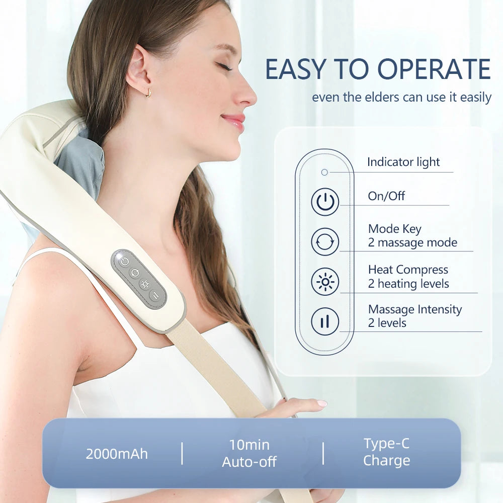 Foreverlily Wireless Neck & Back Massager Shawl