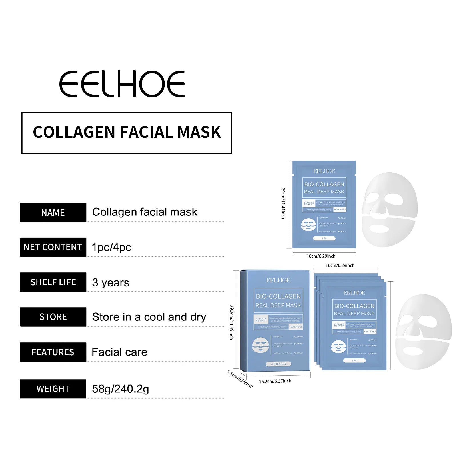 EELHOE Bio Collagen Brightening Face Mask