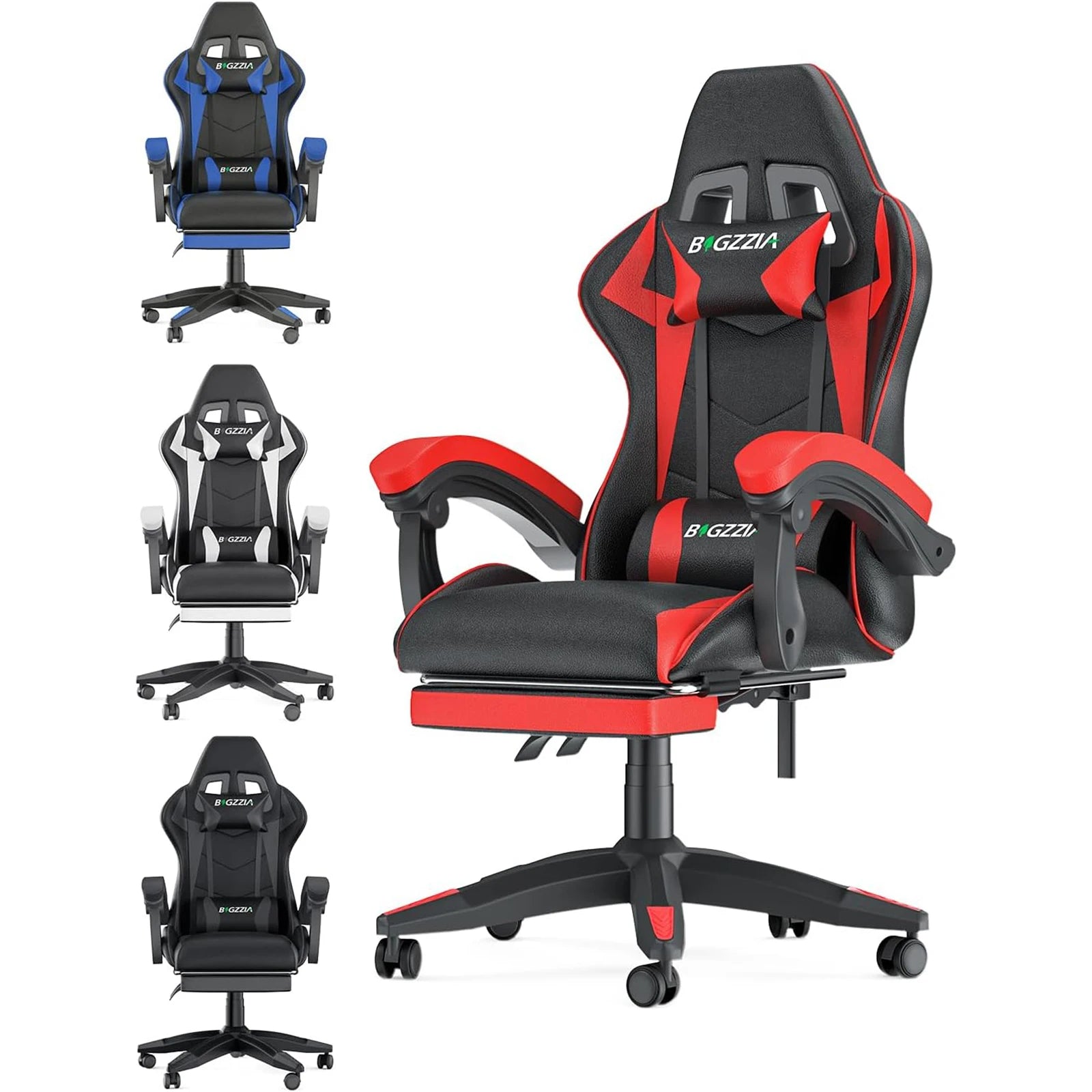 Ergonomic Gaming Chair with Footrest & Lumbar Support