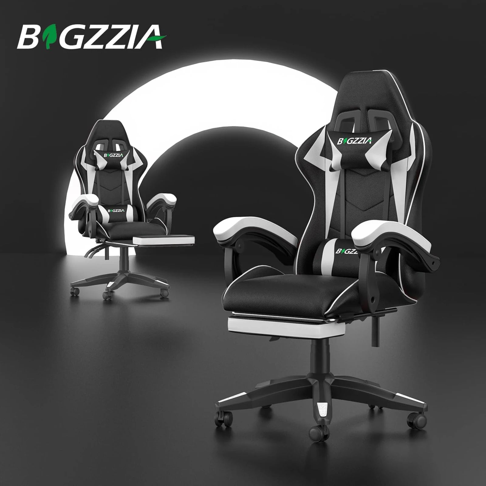 Ergonomic Gaming Chair with Footrest & Lumbar Support