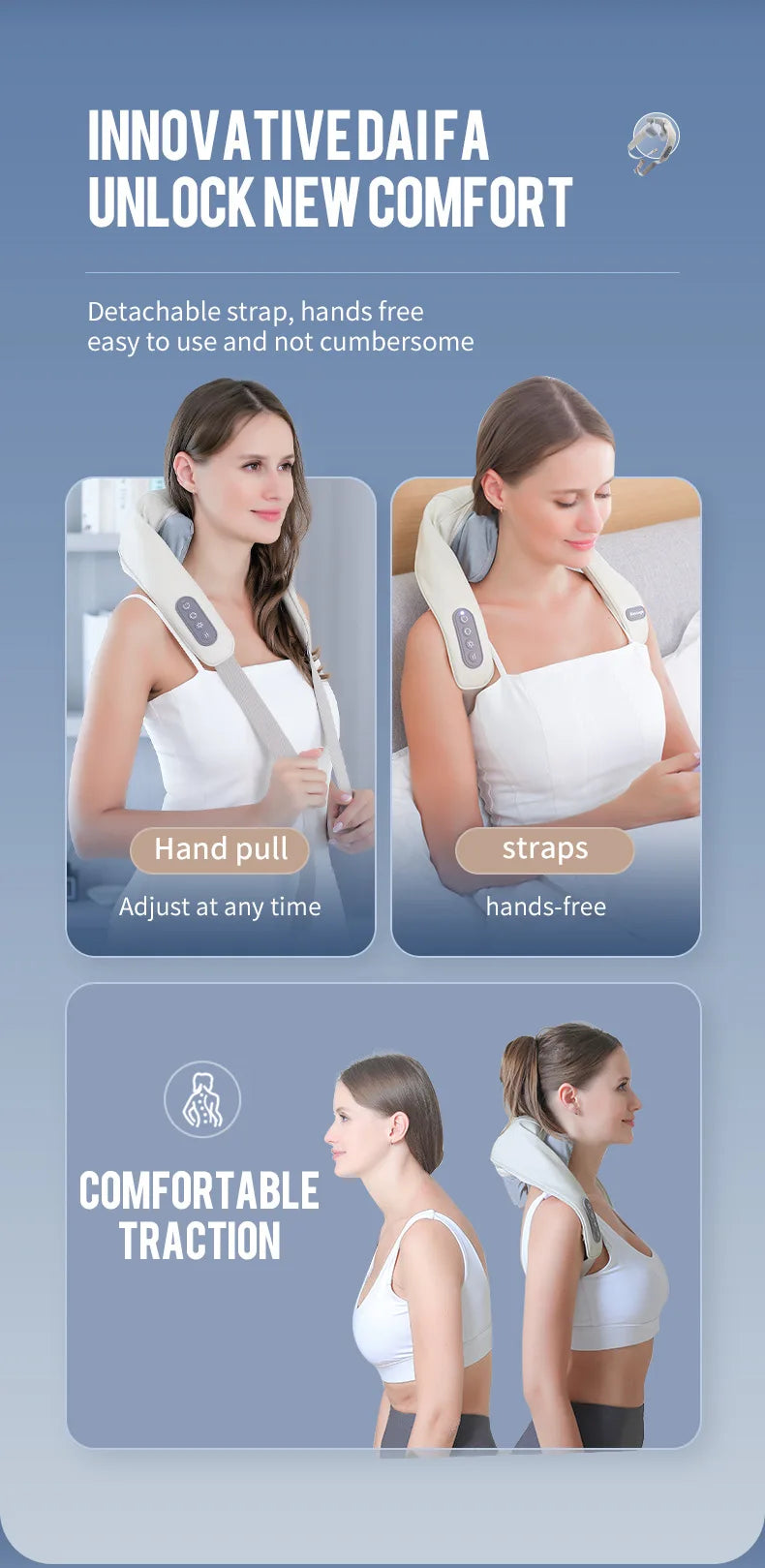 Foreverlily Wireless Neck & Back Massager Shawl