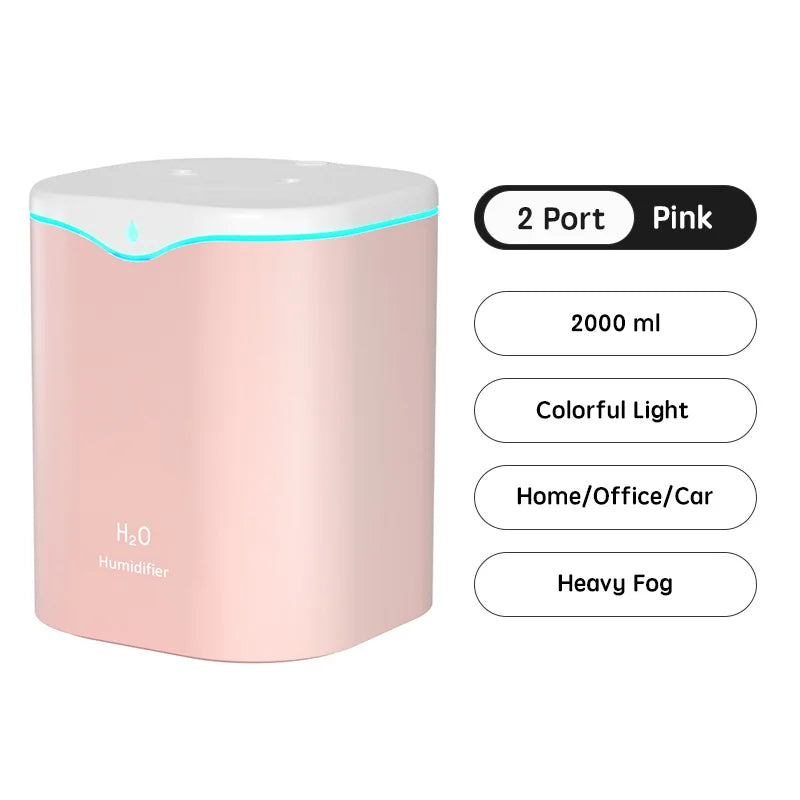 2000ml Dual Spray USB Humidifier