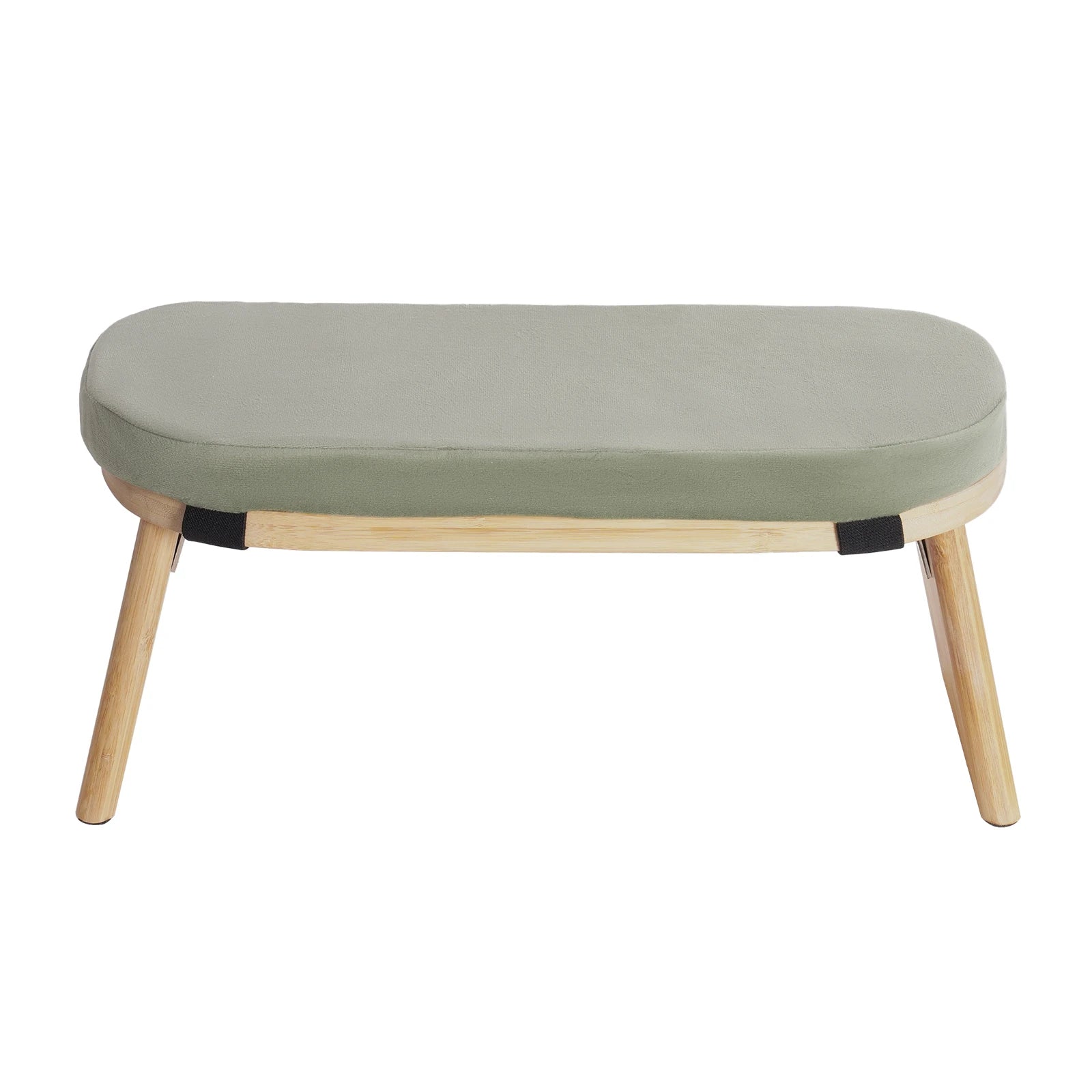Foldable Bamboo Kneeling Bench – Velvet Cushion & Ergonomic Tilt