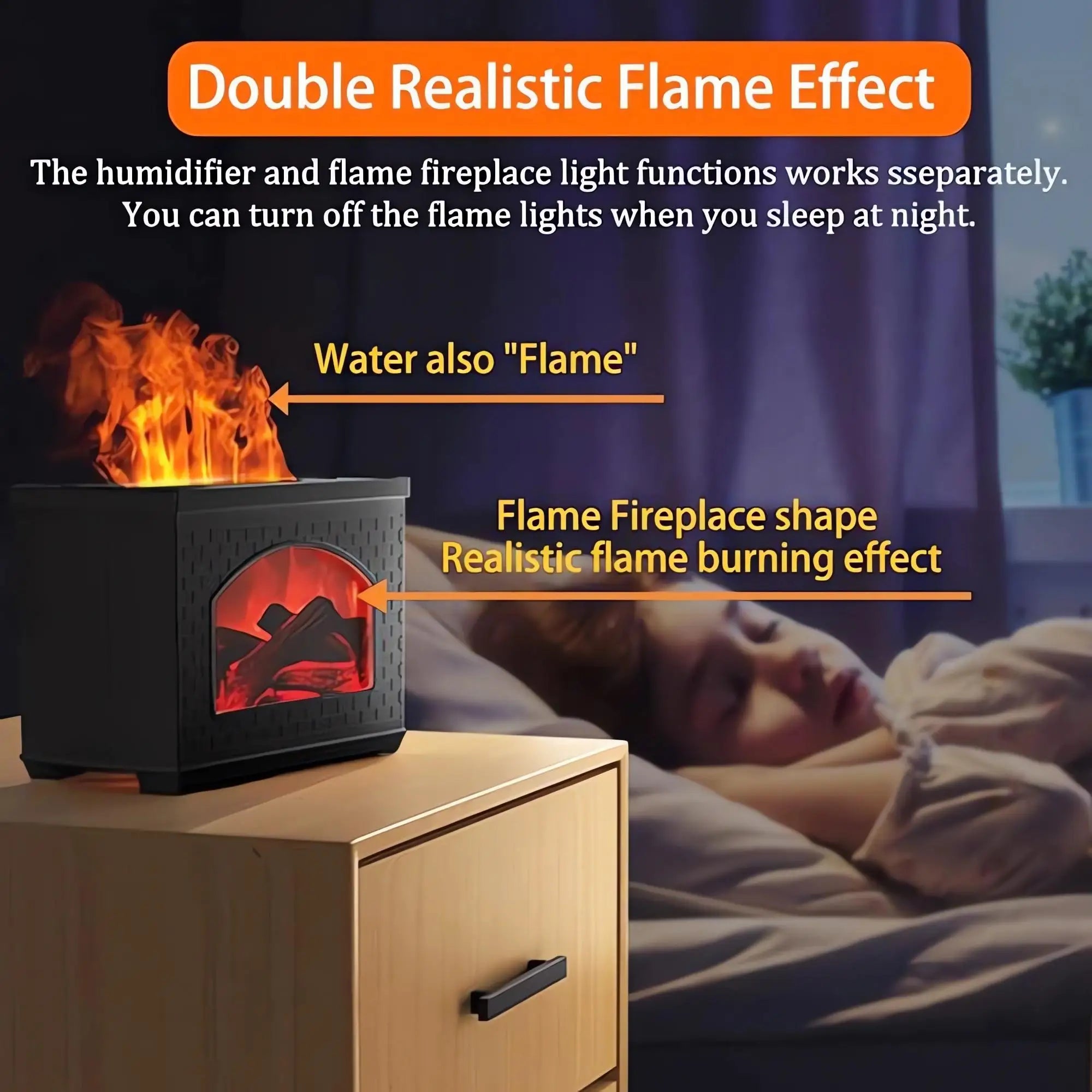 USB Aromatherapy Diffuser Lamp with Flame Effect