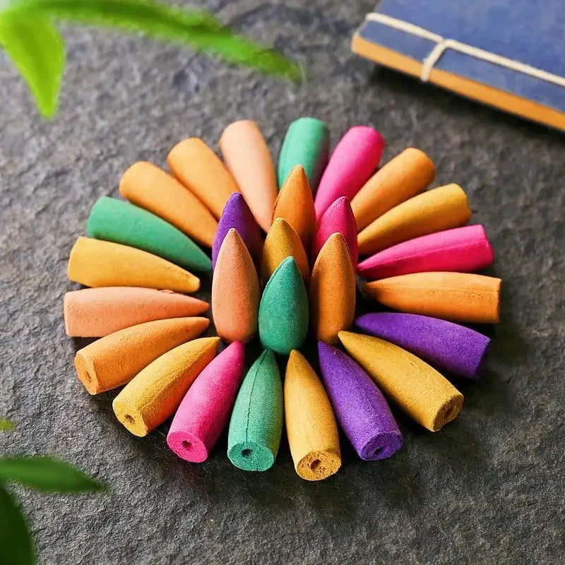 60pcs Mixed Scent Backflow Incense Cones – Waterfall Effect