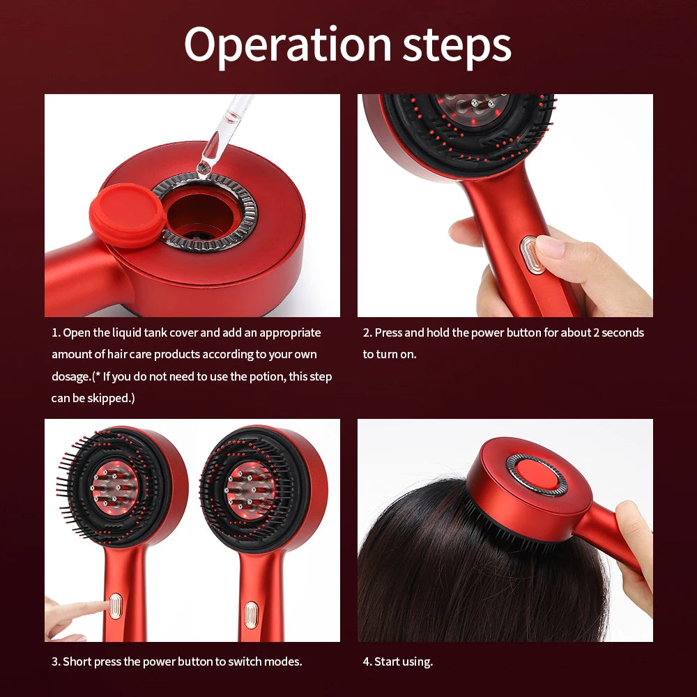 Electric Hair Regrowth Brush with Infrared Light