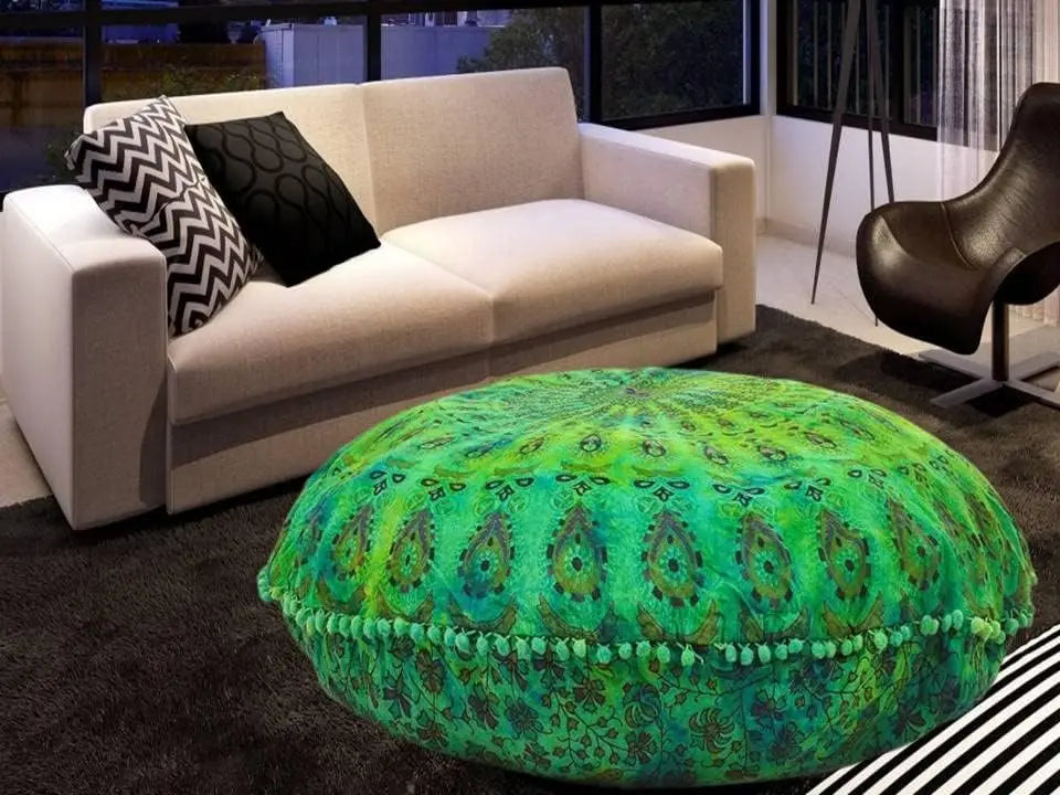 Green Tie-Dye Ombre Floor Pillow