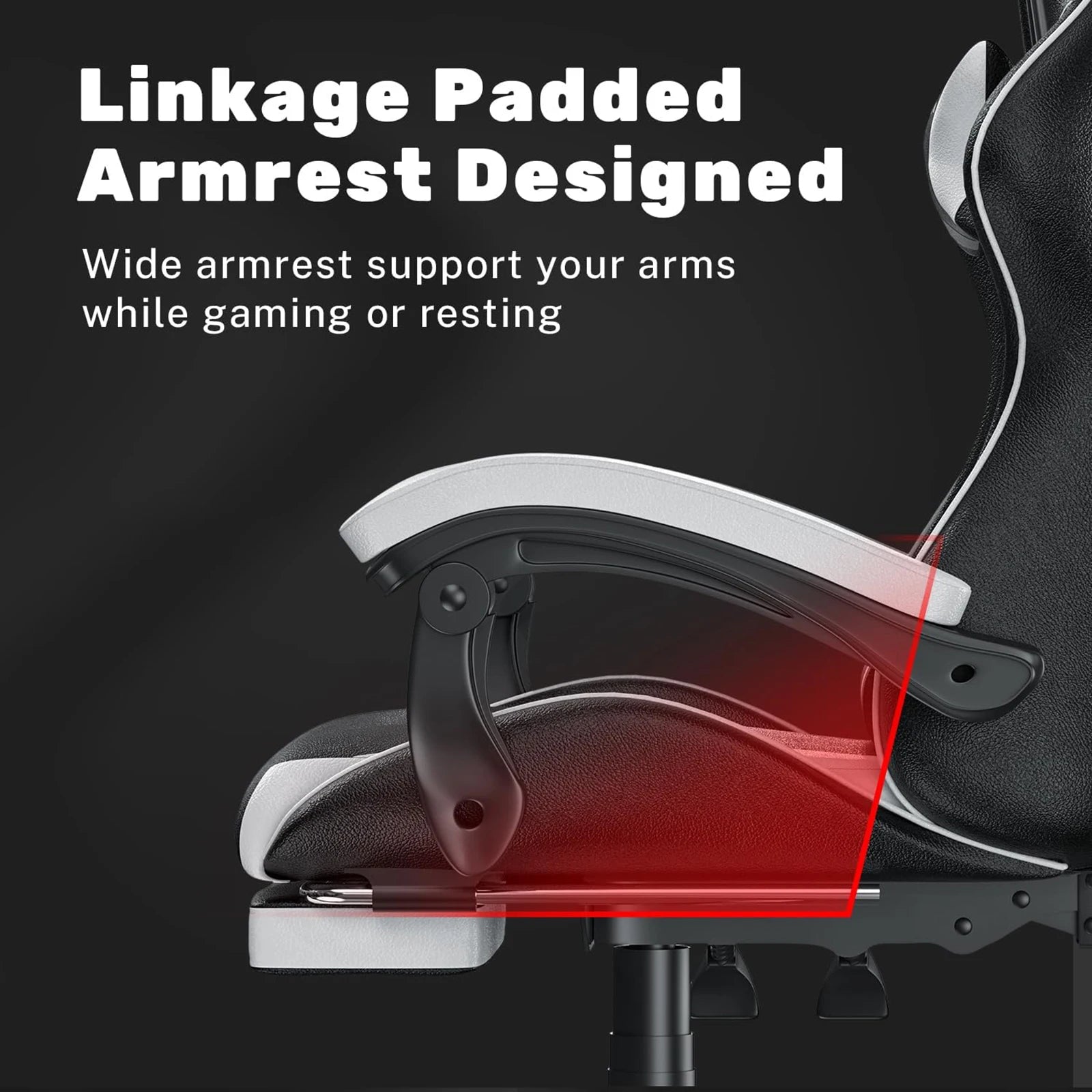Ergonomic Gaming Chair with Footrest & Lumbar Support