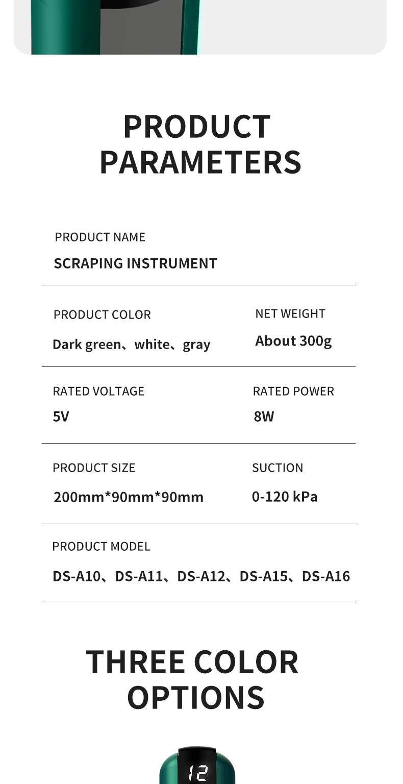 Tricolor Electric GuaSha Vacuum Massager