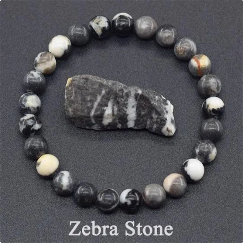 Natural Stone Beads Bracelet – Amethyst & Tiger Eye