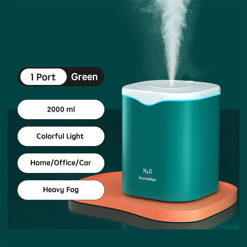 2000ml Dual Spray USB Humidifier