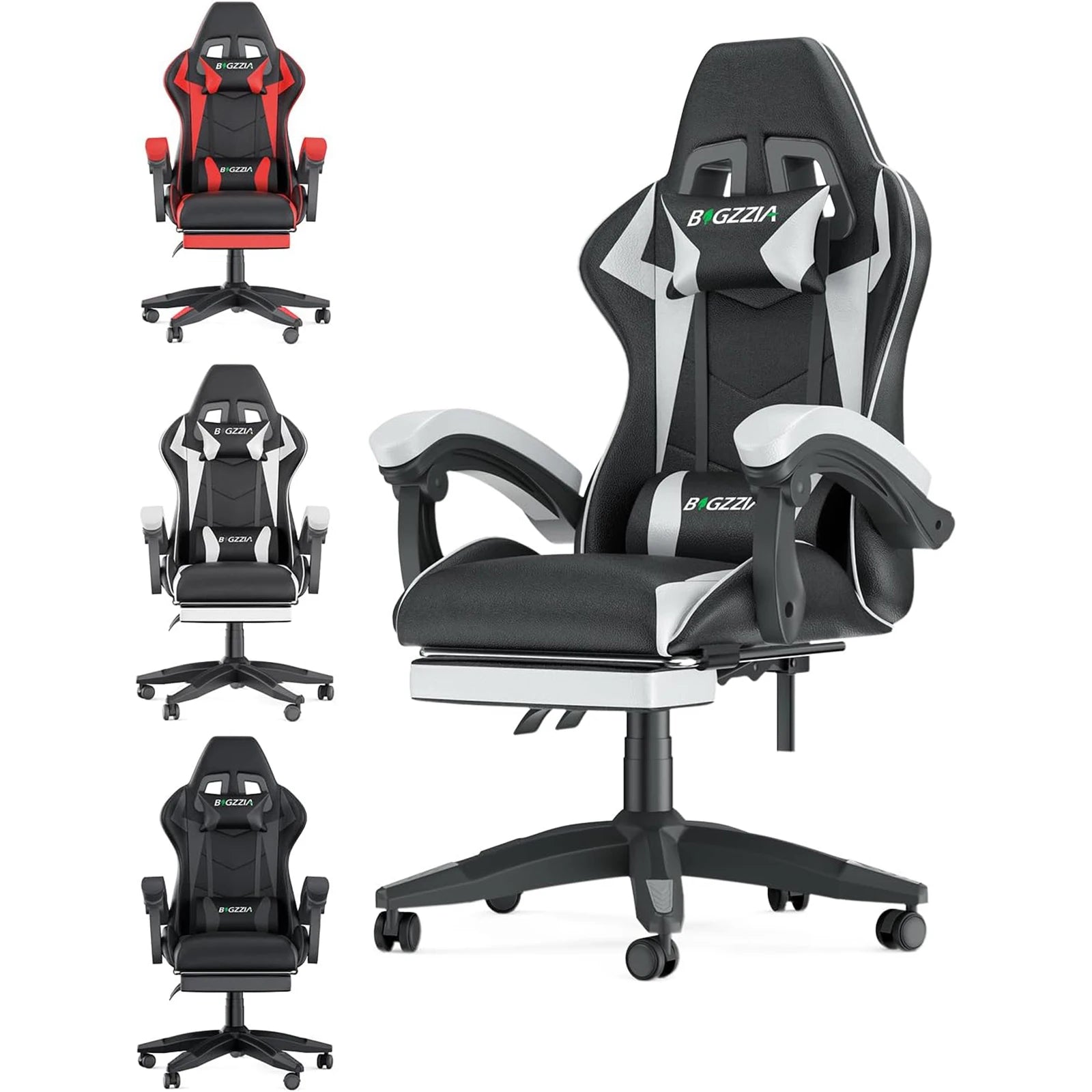 Ergonomic Gaming Chair with Footrest & Lumbar Support