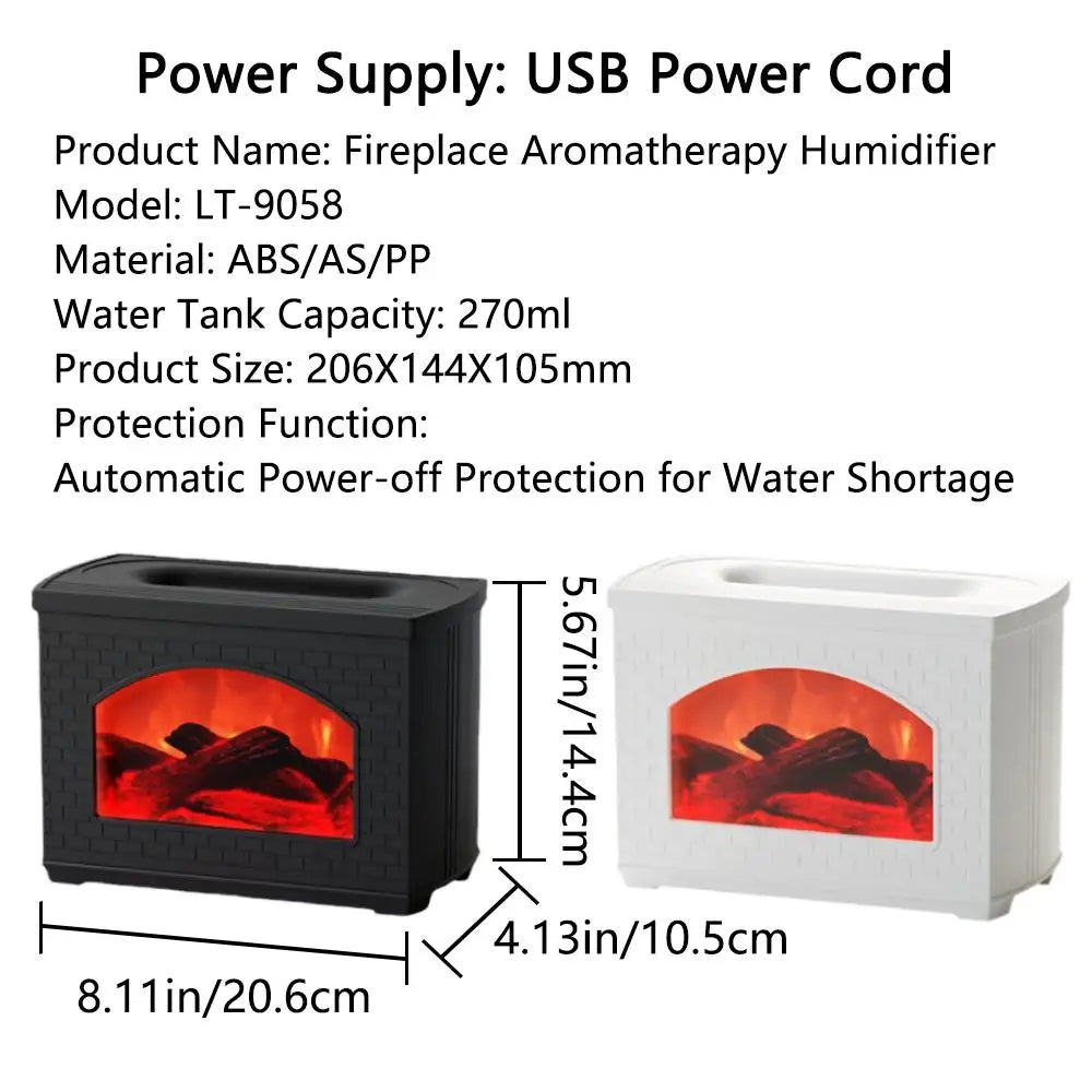 USB Aromatherapy Diffuser Lamp with Flame Effect