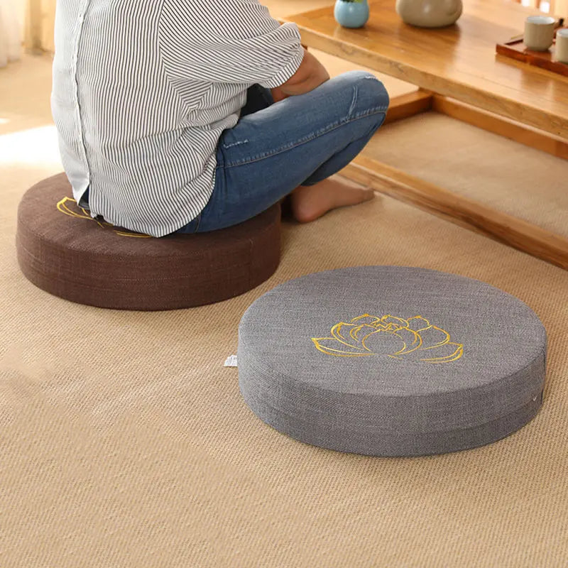 Yoga Meditation Cushion & Backrest – Japanese Tatami, Washable