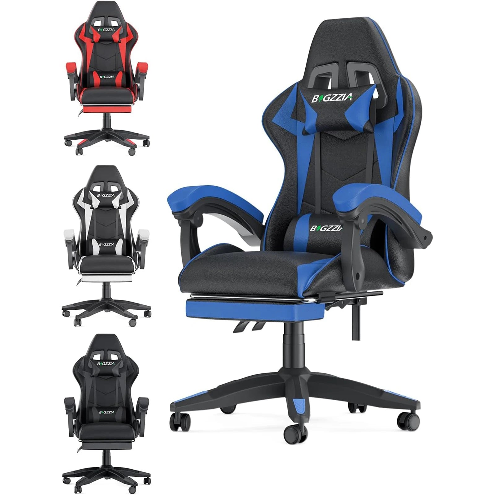 Ergonomic Gaming Chair with Footrest & Lumbar Support